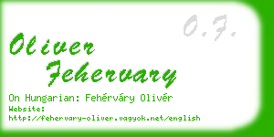 oliver fehervary business card